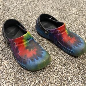 Crocs Rainbow Red Blue Classic Rubber Mule Clog Womens 8 Mens 6